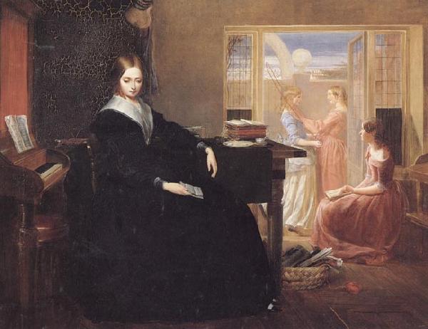 Richard Redgrave,RA The Governess:she Sees no Kind Domestic Visage Near oil painting image